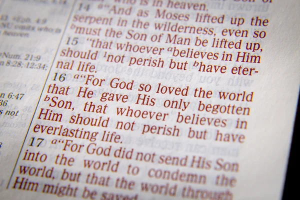 Texto de la Biblia - Dios amó tanto al mundo - Juan 3: 16 — Foto de Stock