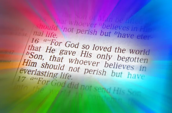 İncil metin - Tanrı bu yüzden dünya - John 3:16 ekledi. — Stok fotoğraf