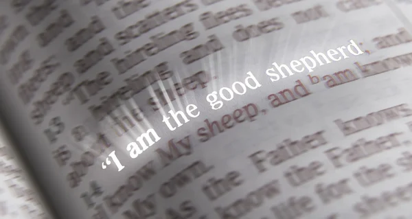 Bible text - I am the good shepherd - John 10:14 — Stock Photo, Image