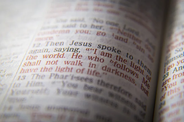 Text Bible - I 'm The Light Of The World - John 8:12 — Stock fotografie