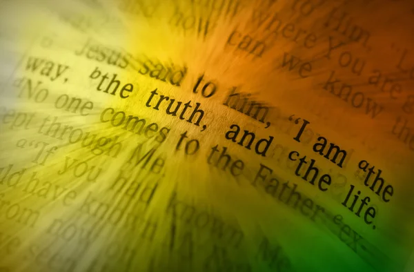 Textul Bibliei Eu sunt Calea, Adevarul si Viata — Fotografie, imagine de stoc