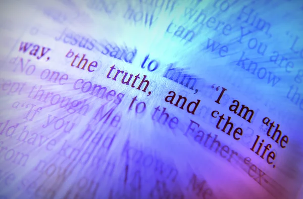 Bible text - I AM THE WAY, THE TRUTH, AND THE LIFE — Stock Photo, Image