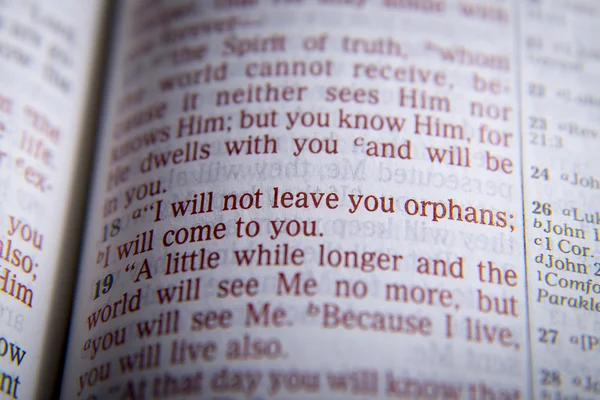 Bibeltexten - jag kommer inte att lämna dig föräldralösa barn — Stockfoto