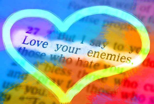 Bible text - LOVE YOUR ENEMIES — Stock Photo, Image