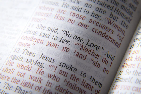 Bible text - NEITHER DO I CONDEMN YOU — Stock Photo, Image