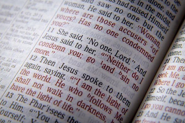 Bible text - NEITHER DO I CONDEMN YOU — Stock Photo, Image