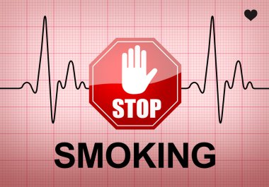EKG kaydı kağıt üzerinde sigara durdurmak