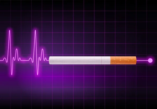 Cigarro a parar a linha do batimento cardíaco — Fotografia de Stock