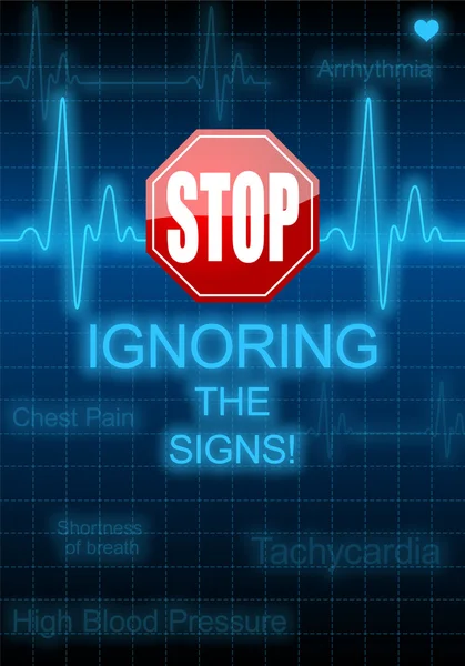 STOP IGNORING THE SIGNS - heart problems — Stock Photo, Image