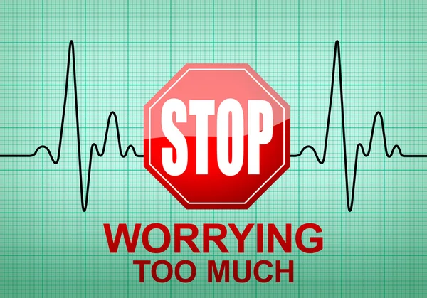 ECG பதிவு காகிதத்தில் STOP WORRYING ToO MUCH — ஸ்டாக் புகைப்படம்