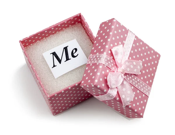 Present box with message — Stock Photo, Image