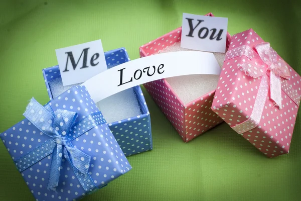 Presents boxes for female and male — Stock Photo, Image