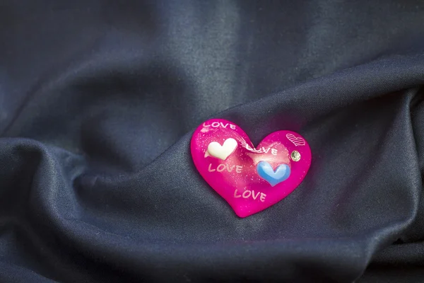 Pink heart of glass — Stock Photo, Image