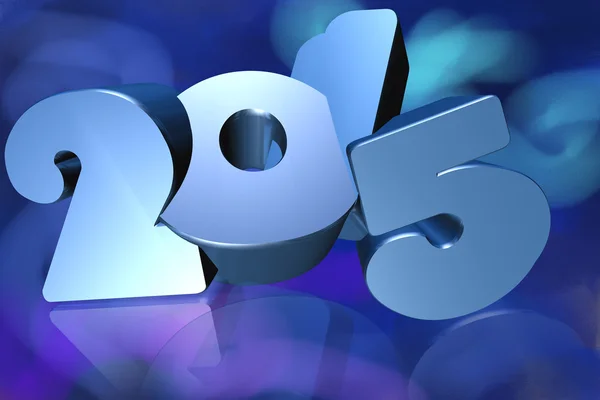 2015 in 3D auf blauem Hintergrund — Stockfoto