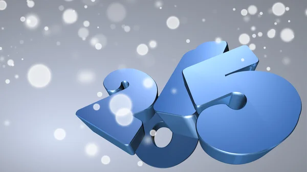 Blue number 2015 in 3D on gray background with snowflakes — Stock Photo, Image