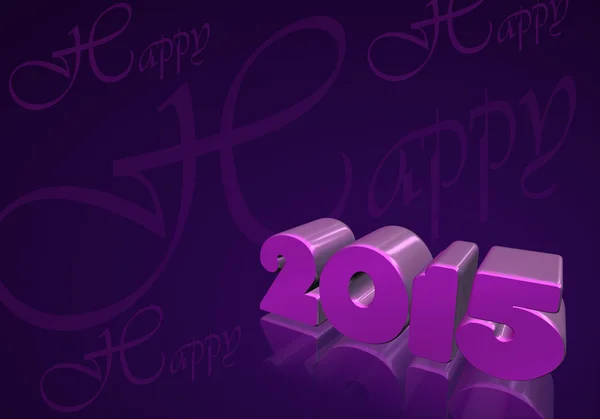 Number 2015 in 3D on violet background — Stock Photo, Image