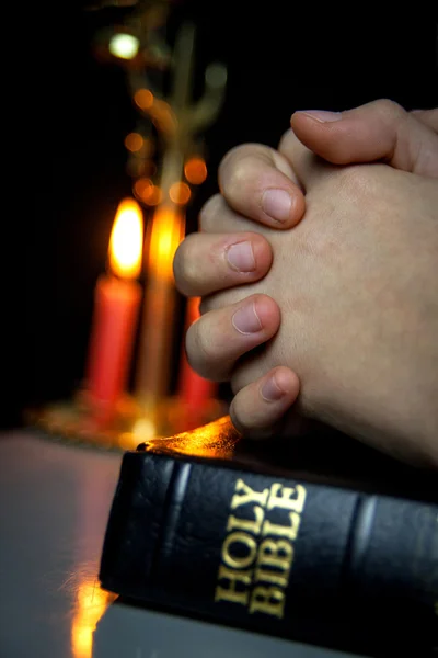 Holy Bible and Candles — Stock Photo, Image