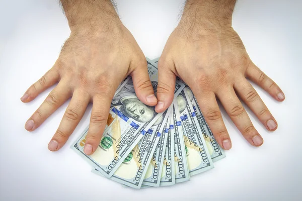 Dollar in der Hand — Stockfoto