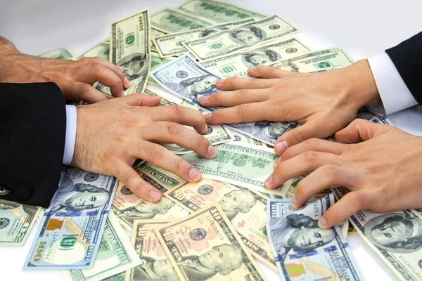 Amerikanische Dollar und Hände — Stockfoto