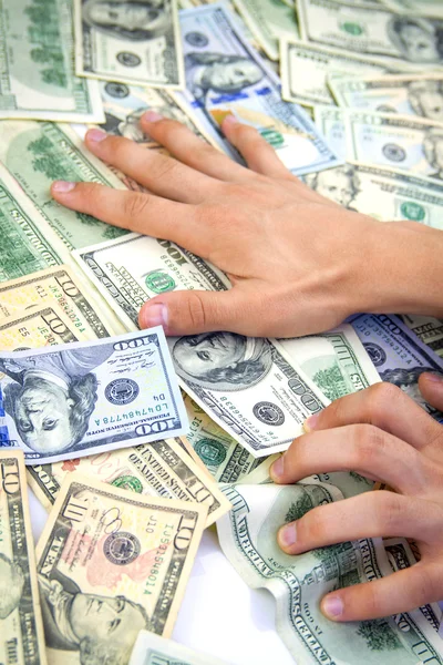 Dólares en mano — Foto de Stock