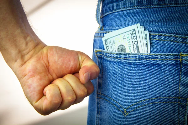 American dollars in back pocket — Stock Photo, Image