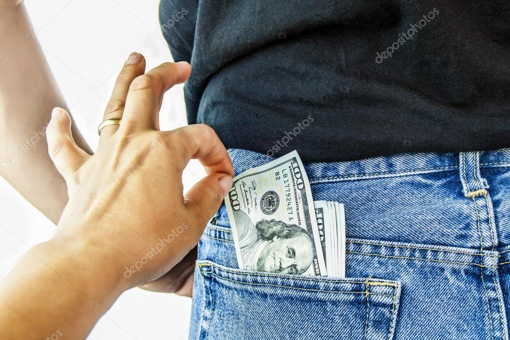 American dollars in back pocket