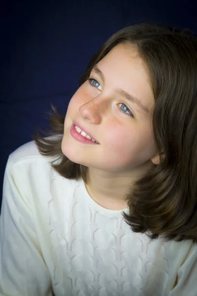 Pretty little girl with freckles — Stock Photo, Image