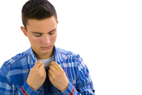 Teenage boy dressing — Stock Photo, Image