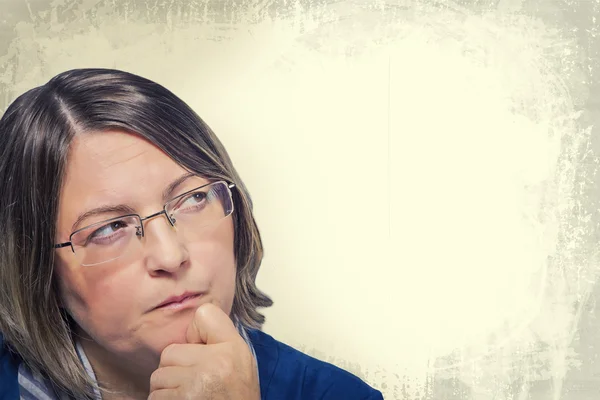 Portrait of woman thinking — Stock Photo, Image