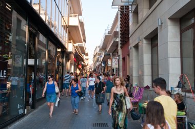 CRETE,HERAKLION-JULY 25: Shopping street Dedalou on July 25,2014 in Heraklion on the island of Crete, Greece. Daidalou Street is a paved pedestrian area.