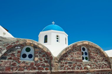 Ayrıntı Ortodoks Kilisesi üzerinde Thera(Santorini) Island, Yunanistan.