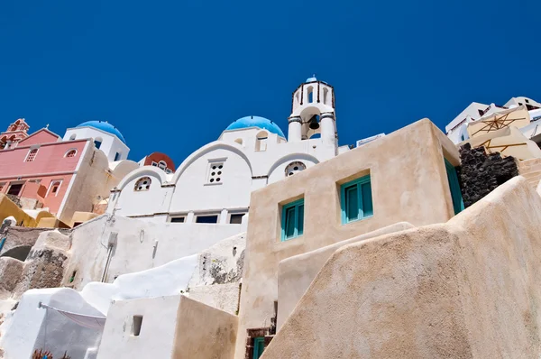 Gród miasta Oia na wyspie Thera (Santorini) Cyklady, Grecja. — Zdjęcie stockowe