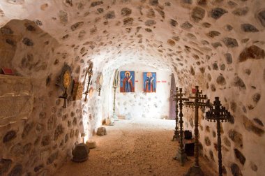 Kera Kardiotissa Manastırı Yunanistan'da Girit Adası üzerinde iç.