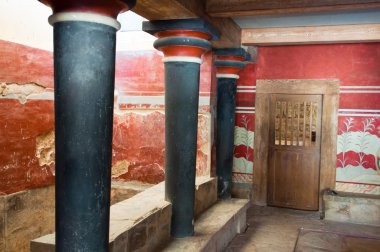 Crete, Yunanistan adada Knossos Sarayı'nın iç.