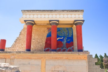 North Entrance of Knossos palace on the Crete island, Greece. clipart