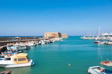 The Venetian fortress of Rocca al Mare in the harbor of Heraklion. Crete island, Greece.