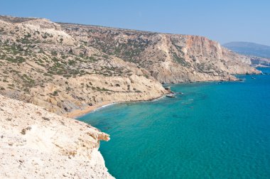 Libya deniz ve kıyıları Yunanistan Crete adada Matala beach yakınındaki.
