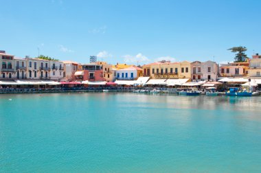 View of the old harbour. Rethymno, Crete island, Greece. clipart
