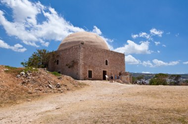 Ortaçağ Sultan Ibrahim cami Fortezza üst kısmında. Crete, Yunanistan.