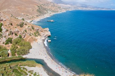 preveli beach ve lagoon.crete Island, Yunanistan.