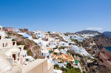 oia görünümünü santorini Adası. Thera, Yunanistan.