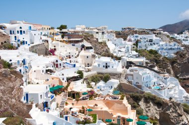 şaşırtıcı oia mimarisi üzerinde Adası santorini, Yunanistan.