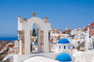 oia Adası santorini, Yunanistan üzerinde çan.