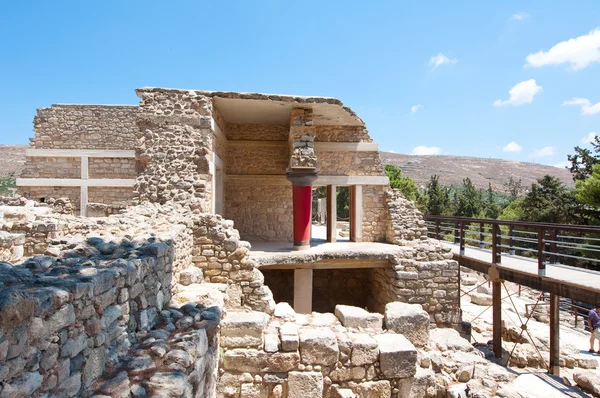 Knossos paleis in de middag op het eiland Kreta in Griekenland. — Stockfoto