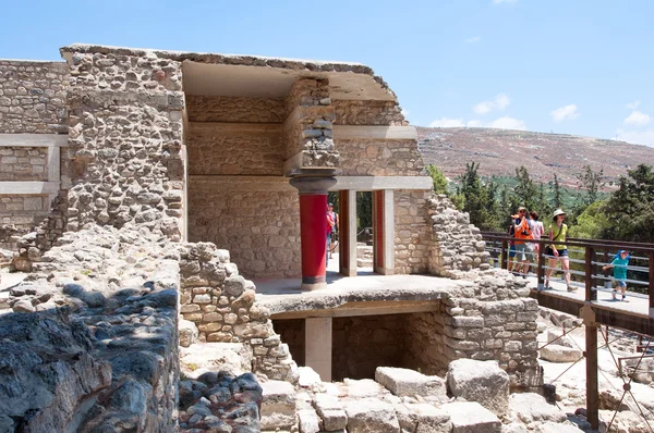 Crete-Temmuz 21:Knossos Temmuz Girit Adası sarayının 21,2014 Yunanistan. — Stok fotoğraf
