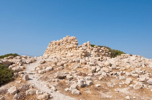 Panoramic image of Matala caves and Matala beach on the Crete island, Greece. — Stock Photo, Image