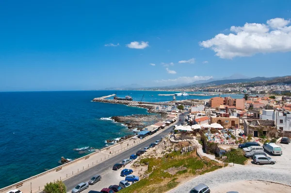 Utsikt över Rethymno sett från Fortezza på Kreta, Grekland. — Stockfoto