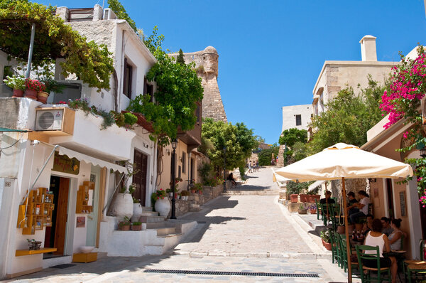 RETHYMNO, CRETE-JULY 23: Street of the old town in Rethymno city on July 23,2014 on the Crete island, Greece
.