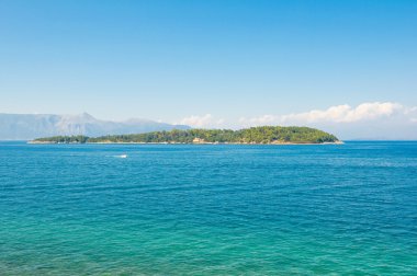 Lazaretto ada iki mil Corfu kuzeydoğusunda yer. Yunanistan.