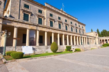 CORFU-AUGUST 22: Facade of the Palace of St. Michael and St. George on August 22, 2014 on Corfu island. Greece.
